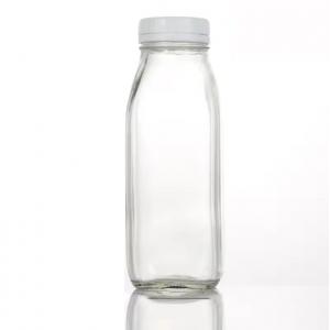 Square 500ML 1000ML Empty Milk Fruit Juice Drink Glass Bottles With White Tamper Proof Cap