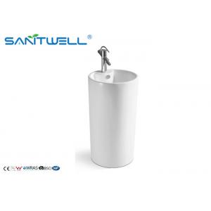 China Free Standing white pedestal  basin Elegant Design sanitaryware ceramic bathroom supplier