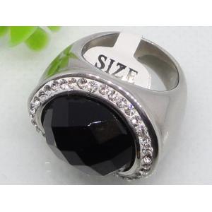 China Semi Precious Stone Stainless Steel Ring for Gift 1140470 supplier