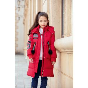 Bilemi Long Hooded Outerwear Kids Down Jacket Winter Jacket For Girls