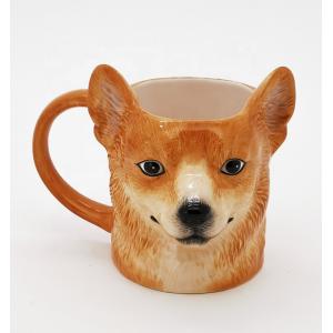 Best Selling cute earthenware 3d dog shaped Animal Ceramic Mugs Design with 3D handpaint zara