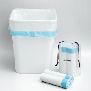 China Sac à ordures portable à corde à tirer pour le ménage avec logo personnalisé et certificat de compost OK wholesale