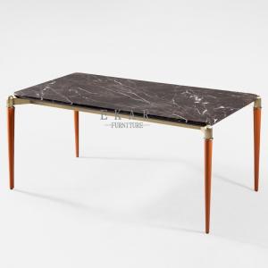China Marble Or Wooden Top Metal Frame Modern Rectangle Dining Table  DA-TA18 supplier