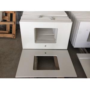 China Durable Prefabricated Vanity Countertops , Absolute White Natural Quartz Vanity Top supplier