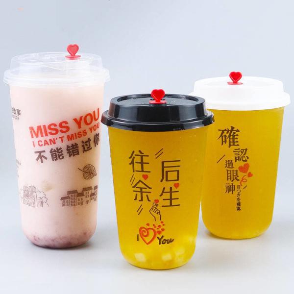 Initial Payment Custom Disposable Plastic Cup with Lid U-Shaped Milk Tea Cup