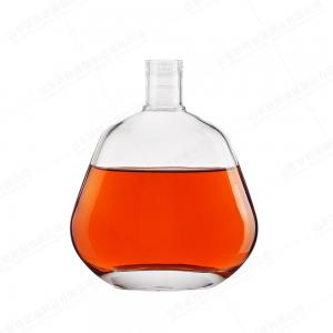 China 750ml 1000ml Clear Glass Collar Material Vodka XO Bottle with Crystal Color Printing supplier