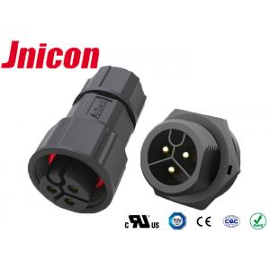 IP68 3 Pin Wire To Board 20A Waterproof Connectors Black Color For LED Display