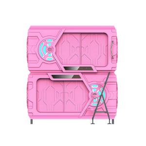 China Pink Safe Space Capsule Bed Double - Deck Intelligent LED Light supplier