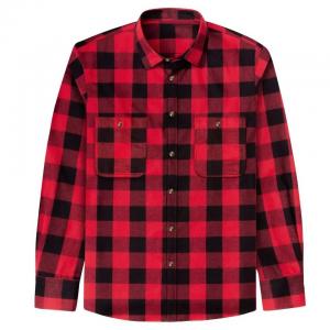 China                  Couple Men′s Flannel Checked Shirt Buckle Ordinary Fitted Long-Sleeved Casual Shirt Pure Cotton              supplier