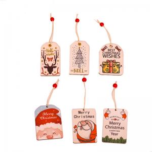 China Christmas Tree Decorative Wooden Santa Tag For Tree supplier