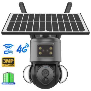 4G Floodlight Intelligent Solar Energy Alert Ptz Camera With PIR Detection