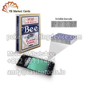 China Makers Bee No.92 Barcode Marked Playing Cards For Poker Cheating Device supplier