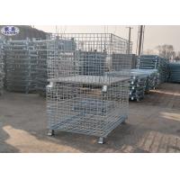 China Foldable Lockable Metal Wire Mesh Pallet Cages for Transportation on sale