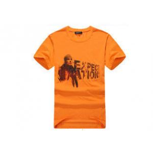 Cool Printed Mens T-shirt Designs Orange  / Female Crew Neck Tee Shirts