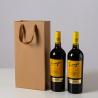 China Drawstring Handle Recyclable Paper Kraft Wine Bottle Bags Coated Paper Matt Laminantion wholesale
