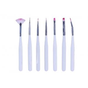 Professional Nail Art Brushes Set , 7 Piece White Synthetic Bristle Paint Brush​