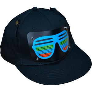 China 2019 New Style Customized  Flashing El Caps Football Wireless Custom Light Up EL Hat / Sound Activated wireless led Caps supplier