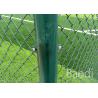 Green Color Cyclone Chain Link Mesh Fence 1.5mm - 4mm Wire Packed In Roll