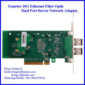 China Femrice 10G Fiber Optic Server NIC, Dual Port SFP+ PCI Express x8 Server Application Cards supplier