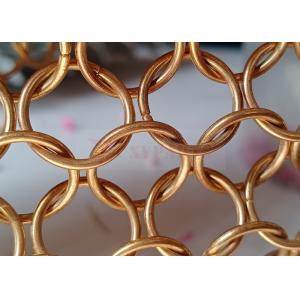 Rose Gold Metal Ring Mesh Curtain 15mm For Architecture Design