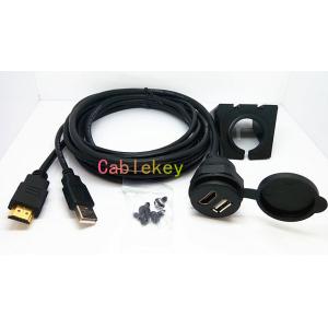 1m Car Dashboard Flush Mount USB and HDMI Extension Car audio cable