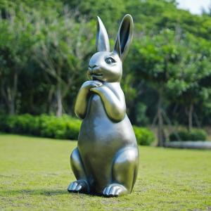 China Bronze Rabbit Decorative Metal Sculpture Bronze Rabbit Garden Statue supplier