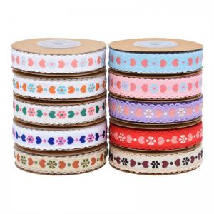 Jacquard 12mm Floral Wired Ribbon ISO14001 Vintage Floral Ribbon