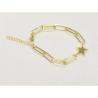 925 Sterling Silver Tiny Star Charm Bracelet with 18K Gold Plating and 12mm Star Charm
