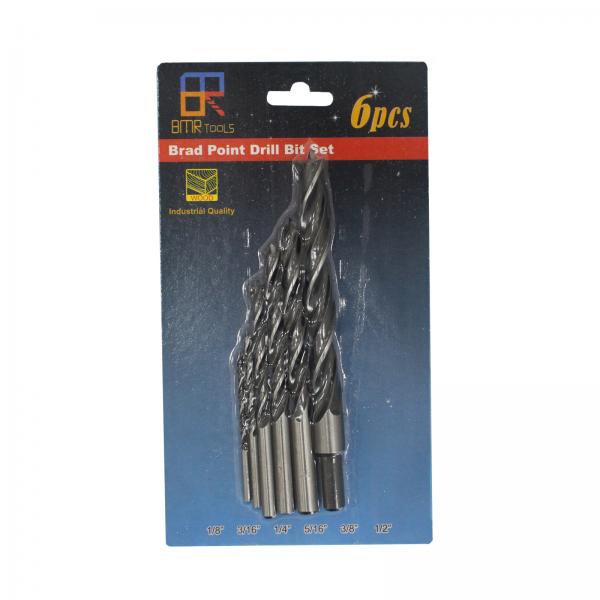 BMR TOOLS Brad Point Drill Bit Set-6pcs inch size industrial quality for wood