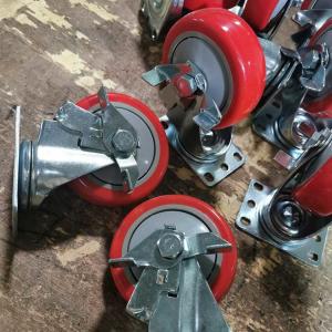 China 154LBS Medium Duty Casters With Covers 4 Inch Soft Silent Wheels Ball Bearing Swivel Plate supplier