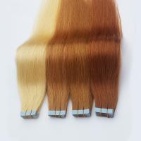 China Brown Skin Weft PU Tape Hair Extensions Silky Straight For Women on sale