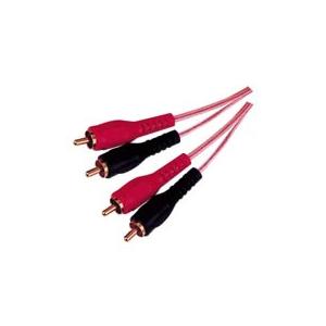 China Gold plated Connector Clear PVC 2RCA to 2RCA Video cable  5Meter supplier