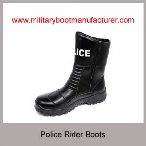 Wholesale China Military Grade Police Officer Rider Boots With Full Grain NAPPA Leather PU Rubber Dual Density Outsole