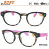 2018 fashion plastic reading glasses ,AClens and plastic hinge,metal decorate in