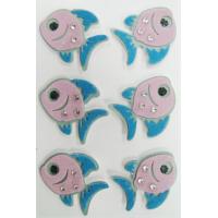 China Handmade Cute Fish Stickers , 3D Dimensional Fuzzy Stickers For Notebook on sale