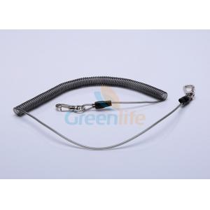 China Anti - Lost Stetch Plastic Coil Lanyard 5M Long Spring Tool Lanyard Rope With Delux Swivel Hooks supplier