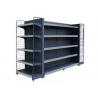 Movable Epoxy Black Supermarket Display Shelving / Convenience Store Display