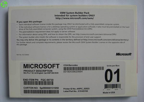 Código chave do produto de Windows 10 da etiqueta da licença do COA do software