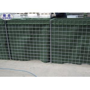 Green Geotextile Military Gabion Box Zinc - Aluminum Coated Type