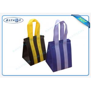 China Custom Eco Promotional Long Handle PP Non Woven Fabric Bags With Zipper supplier