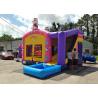 Kids Party Pink Hello Kitty Themed Inflatable Bouncer With Slide 0.55mm PVC