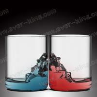 China Round Bottom Circle Top Transparent Glass Cup Fancy Design 200ml on sale