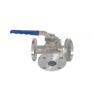China Full Bore SS 3 Way Flanged Ball Valve T / L Port Floating Valve supplier