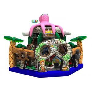 China Pink Octopus Pirate Bouncy Castle Playground 6 * 6 * 5.5 Meters With Transporting Bag supplier