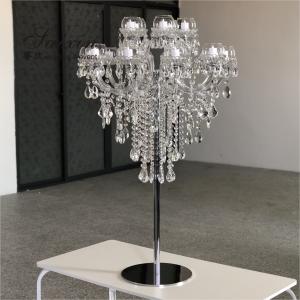 Luxury 15 head crystal beaded  candle stand  for wedding table centerpieces