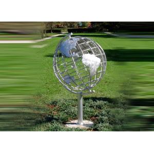 China Decorative Stainless Steel Sculpture With Semi - Meridian Globe Shape wholesale