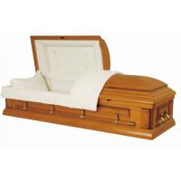 China Matt Painting Handmade Wooden Coffins , Cremation Caskets With Velvet Interior on sale