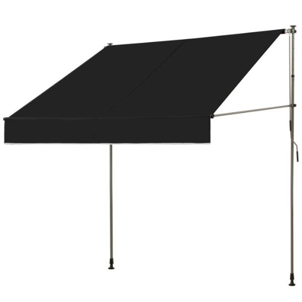 Manual Operation Balcony Clamp Awning 300cm Wide with Hand Crank and Height Adjustable