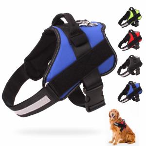 China Reflective Dog Harness Leash Breathable Adjustable With Handle No More Pulling Tugging supplier