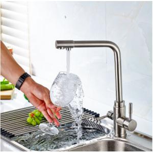 China 3 Way Kitchen Gooseneck Kitchen Faucet Brass Material With Chrome Plating supplier